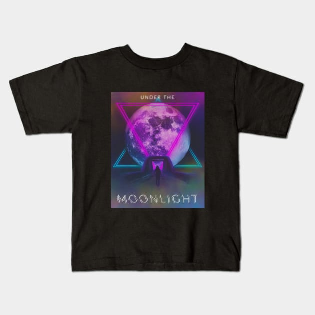 UNDER THE MOONLIGHT Kids T-Shirt by edycibrian